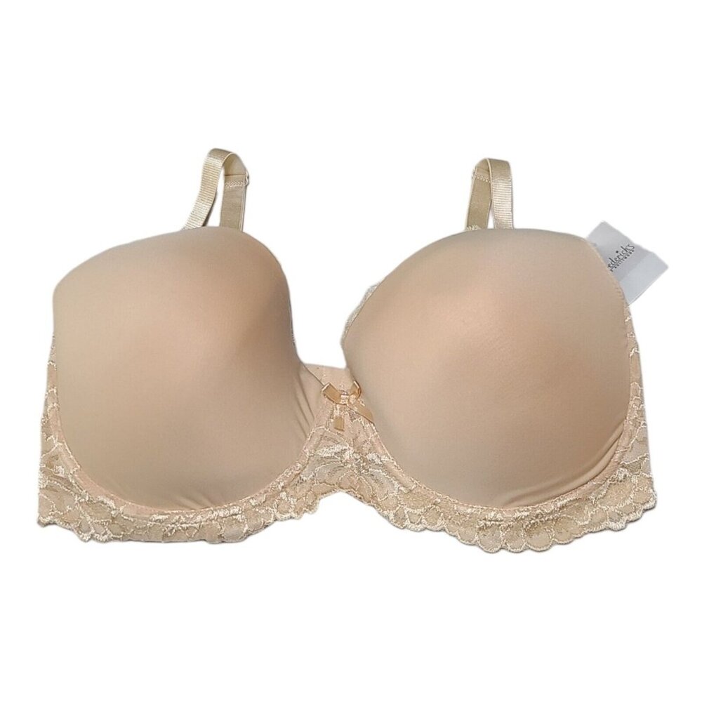 NWT‎ Frederick's of Hollywood Bra 40DD Lightly Lined Wired Nude Lace Sarah Jane
